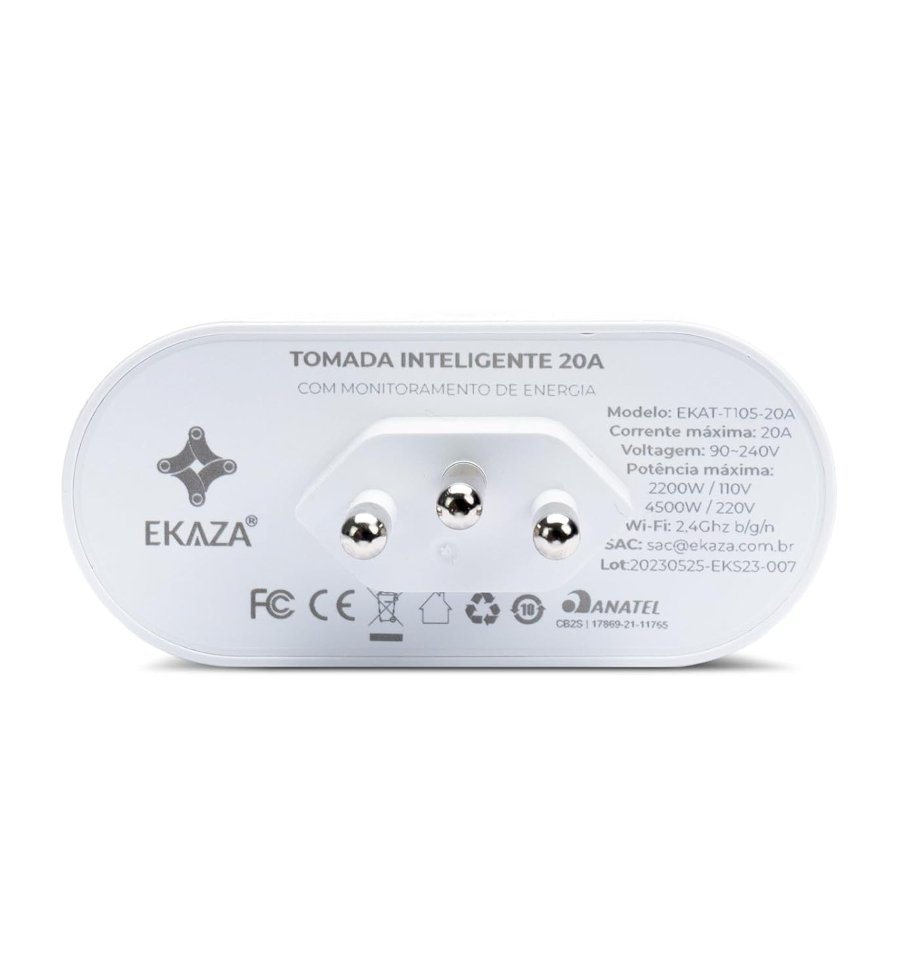 EKAZA, Tomada inteligente 20A, Wi-Fi, compatível com Alexa e google Assistente - T105 2