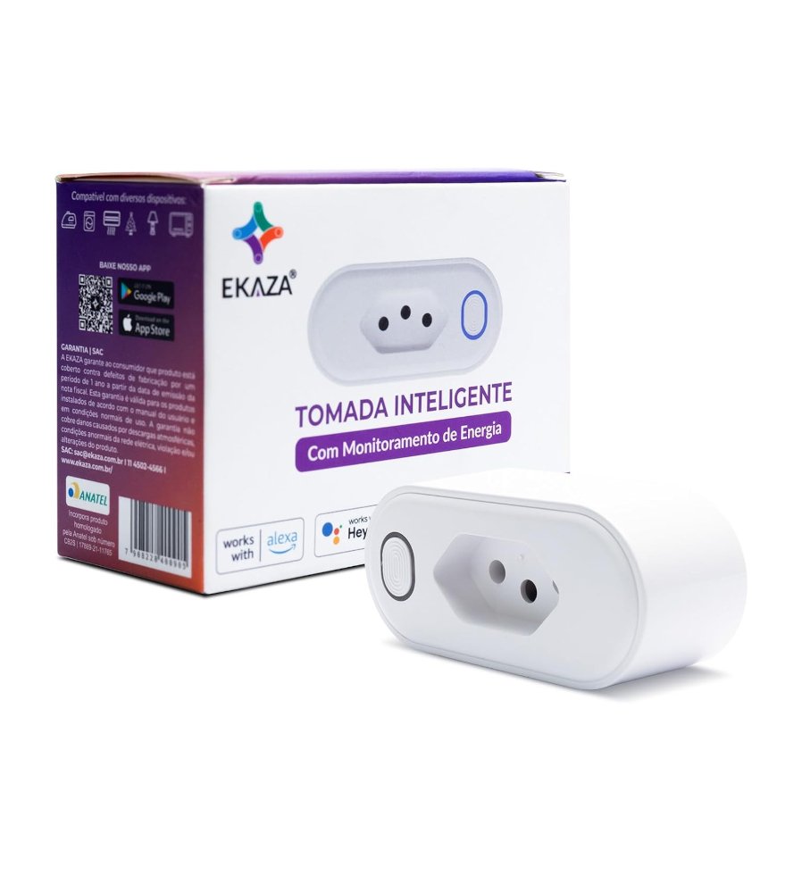EKAZA, Tomada inteligente 20A, Wi-Fi, compatível com Alexa e google Assistente - T105